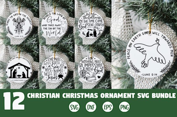 Christian Christmas Ornament SVG Bundle: Graphics & Crafts