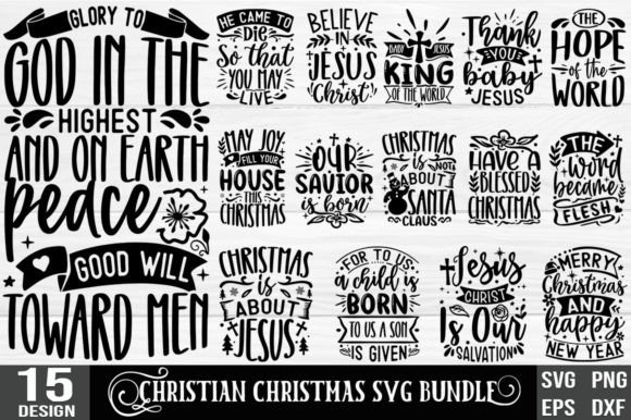 Christian Christmas SVG Bundle: Jesus Graphics for Crafts