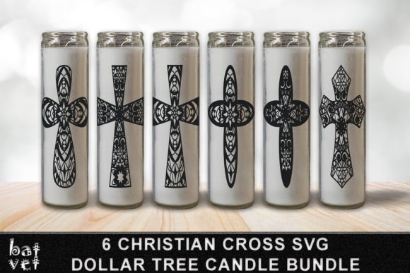 Dollar Tree Candle Christian Cross SVG for Crafts Graphics