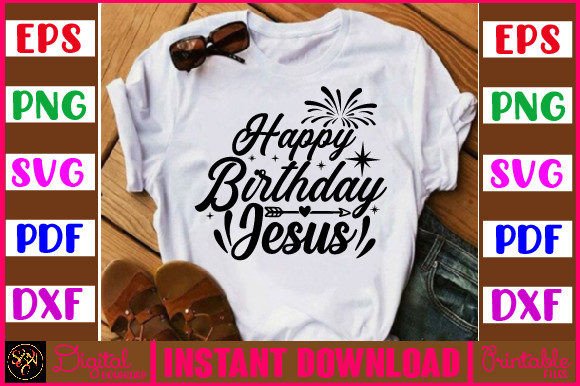 Happy Birthday Jesus Christmas PNG: Graphics for Crafts