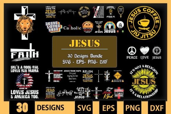 Jesus Bundle SVG 30 Designs: Graphics for Crafts