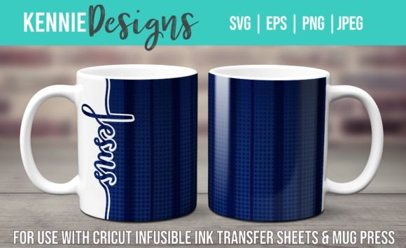 Jesus Cursive Mug Wrap Template SVG: Graphics for Crafts