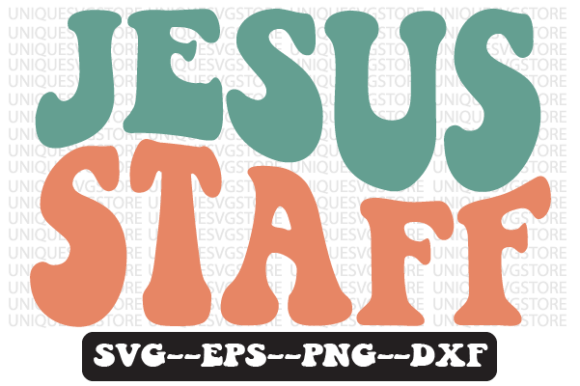 Jesus Staff Retro Wavy SVG Design for Crafts Graphics