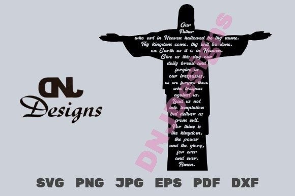 Lord's Prayer Jesus Cut File Graphics & Illustrations