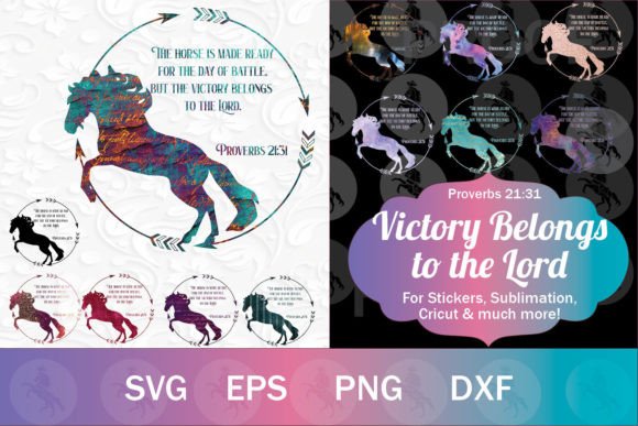 Proverbs 21 31 Christian Horse Graphics & Illustrations