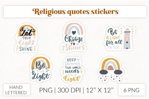 Religious Quotes Stickers: Christian Graphics for Crafts